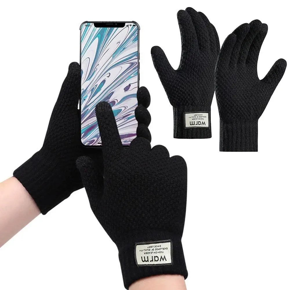 Premium Alpaca Wool Touchscreen Gloves – Thick Warm Winter Gloves for Men