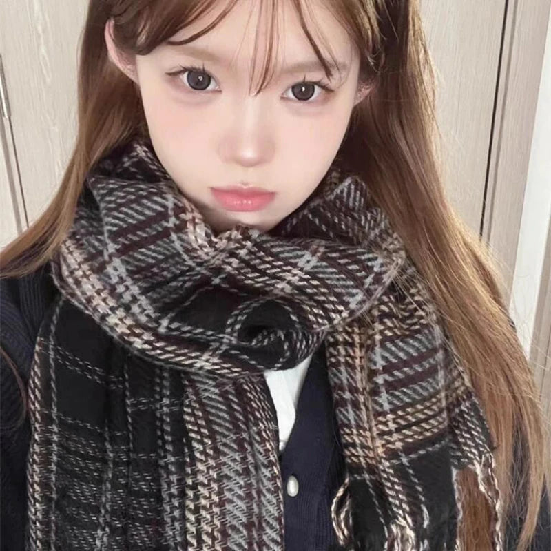 Winter Warm Scarf For Women Fashion Letter Knitted Wool Yarn Neckerchief Muffler Female Shawl Neck Wraps