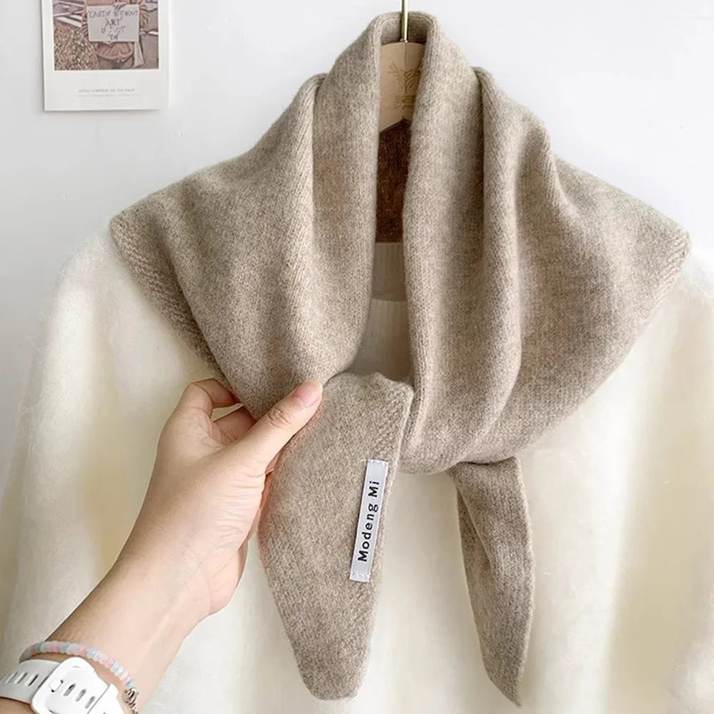 Soft Wool Knitted Knitted Scarf Multi-functional Warm Women Headscarf Triangular Scarf Winter
