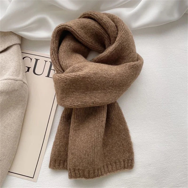 Winter Warm Scarf For Women Fashion Letter Knitted Wool Yarn Neckerchief Muffler Female Shawl Neck Wraps