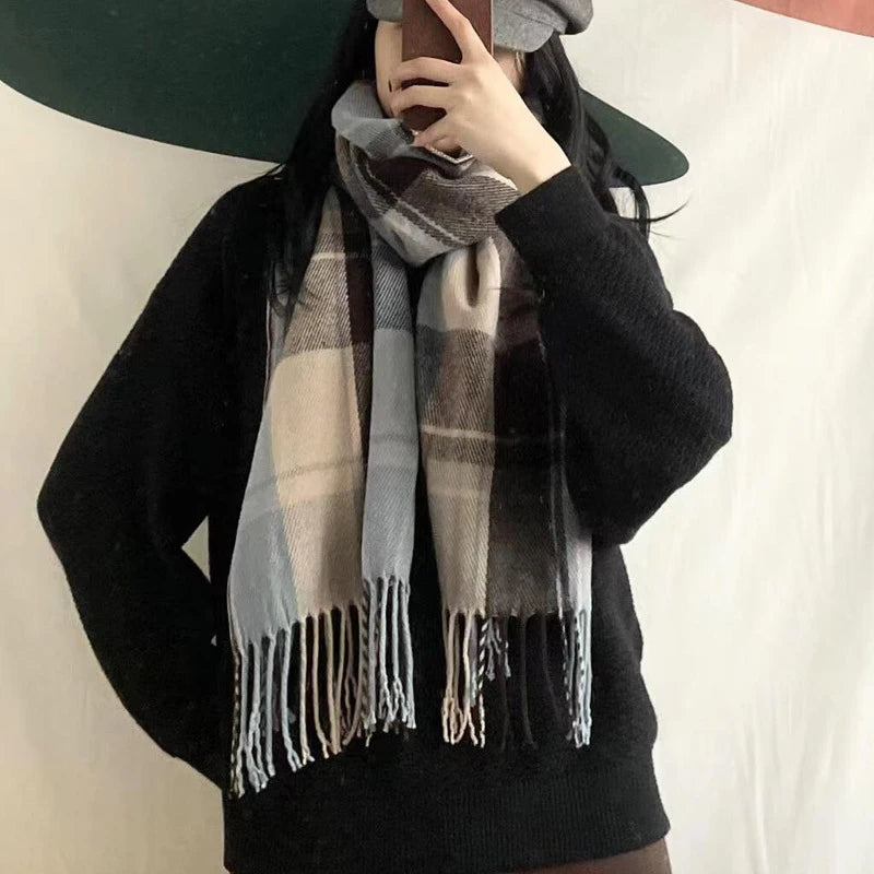 Winter Warm Scarf For Women Fashion Letter Knitted Wool Yarn Neckerchief Muffler Female Shawl Neck Wraps