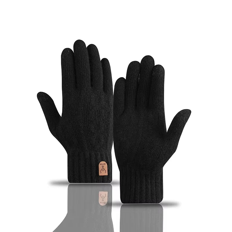 Winter Alpaca Wool Gloves – Touchscreen Thermal Driving & Cycling Gloves