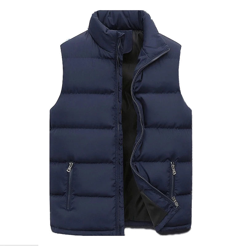 Winter Brand Clothing Vest Jacket Warm Sleeveless Men's Jackets Casual Waistcoat Winter Windproof Coats Male Zipper Down Vest