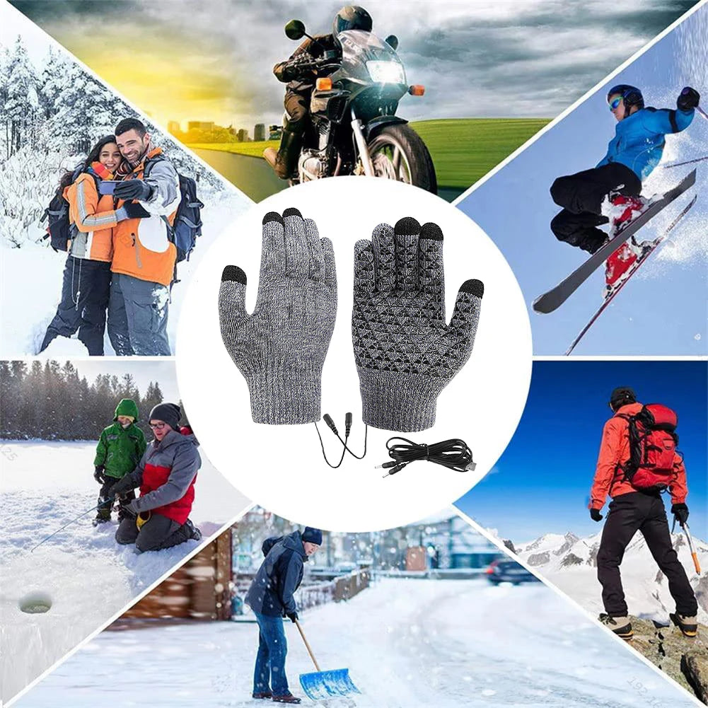 USB Heated Winter Gloves – Touchscreen Thermal Gloves for Skiing & Riding