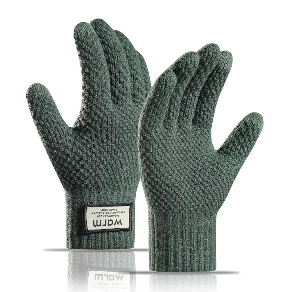 Premium Alpaca Wool Touchscreen Gloves – Thick Warm Winter Gloves for Men
