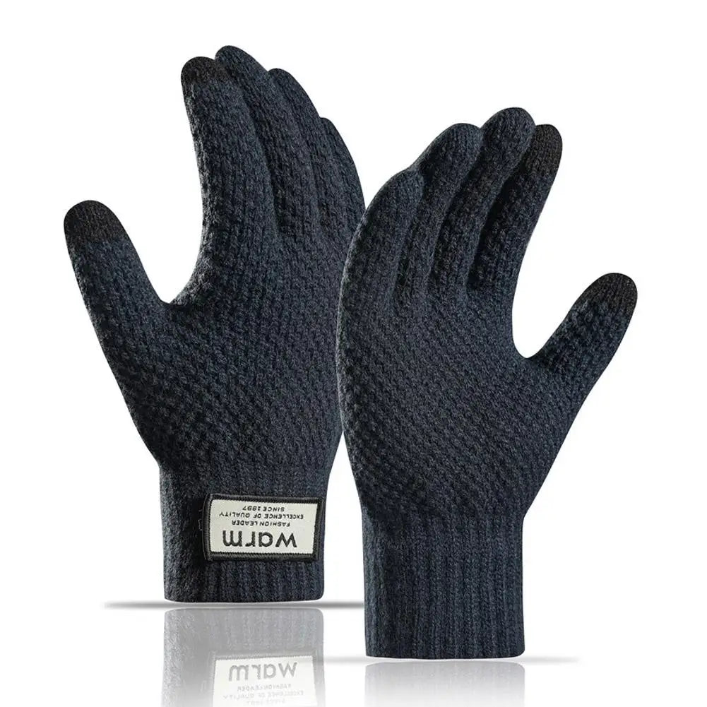 Premium Alpaca Wool Touchscreen Gloves – Thick Warm Winter Gloves for Men