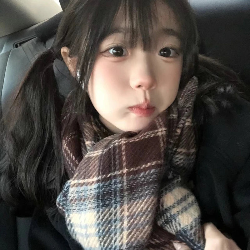 Winter Warm Scarf For Women Fashion Letter Knitted Wool Yarn Neckerchief Muffler Female Shawl Neck Wraps