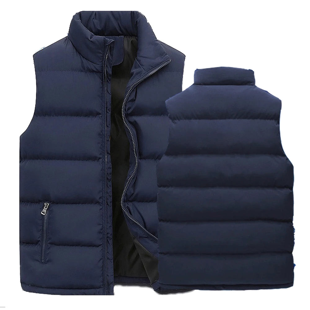 Winter Brand Clothing Vest Jacket Warm Sleeveless Men's Jackets Casual Waistcoat Winter Windproof Coats Male Zipper Down Vest