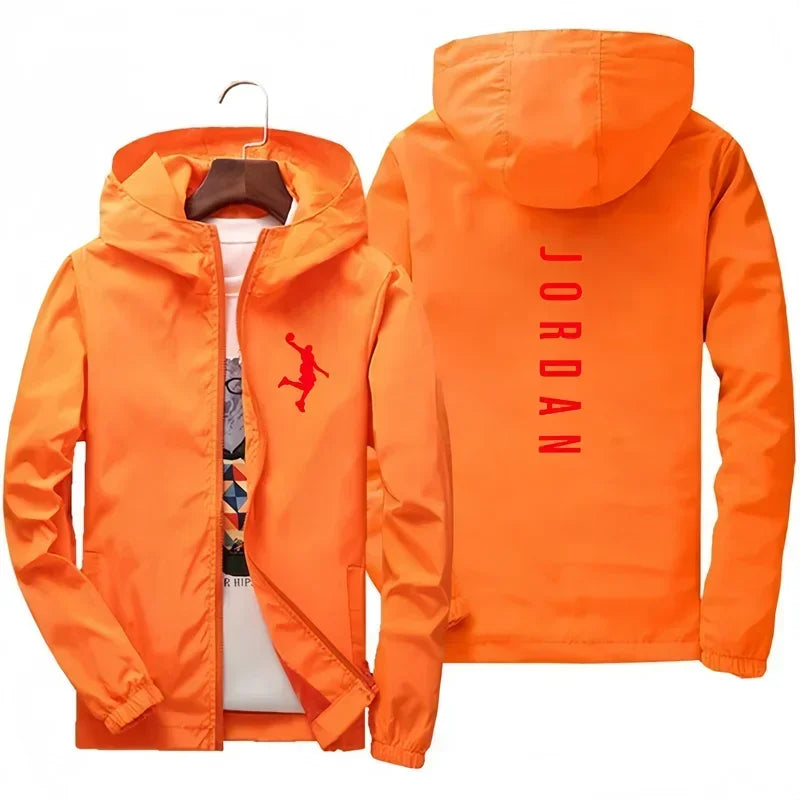 New JORDAN fashionable casual hooded jacket for autumn and winter, windproof, waterproof and outdoor fishing with zipper
