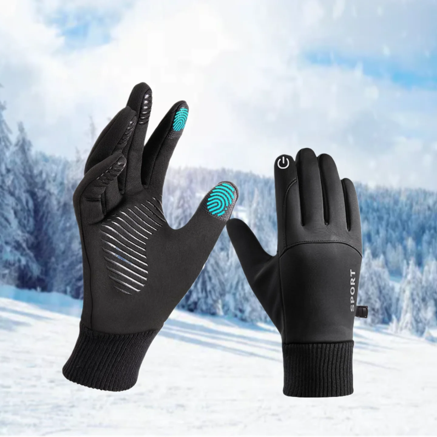 Winter Touchscreen Gloves – Windproof Thermal Gloves for Driving & Skiing