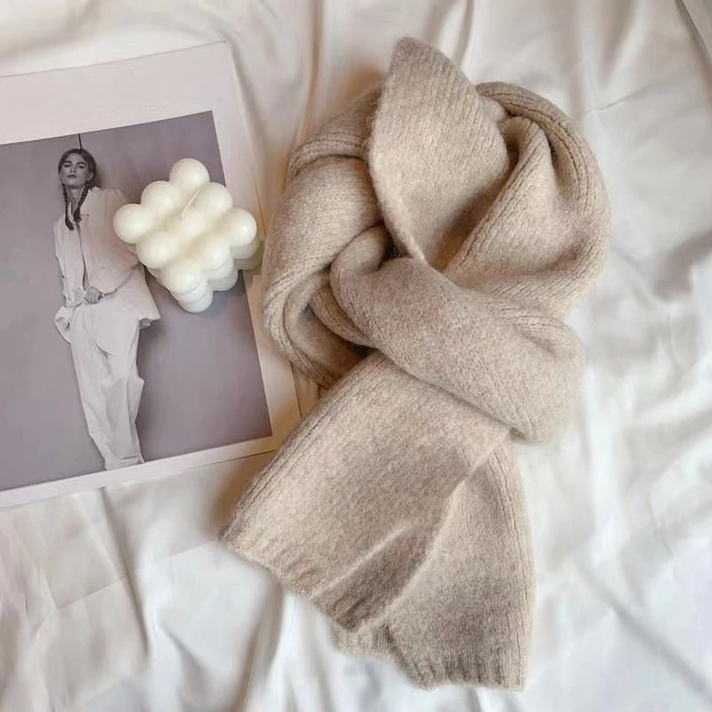 Premium Wool Winter Scarf – Thick Warm Knit Neck Wrap for Men & Women