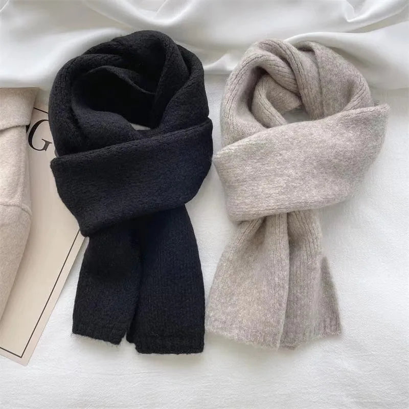 Premium Wool Winter Scarf – Thick Warm Knit Neck Wrap for Men & Women