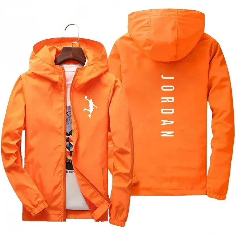 New JORDAN fashionable casual hooded jacket for autumn and winter, windproof, waterproof and outdoor fishing with zipper