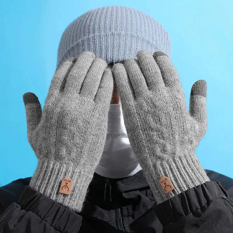 Winter Alpaca Wool Gloves – Touchscreen Thermal Driving & Cycling Gloves