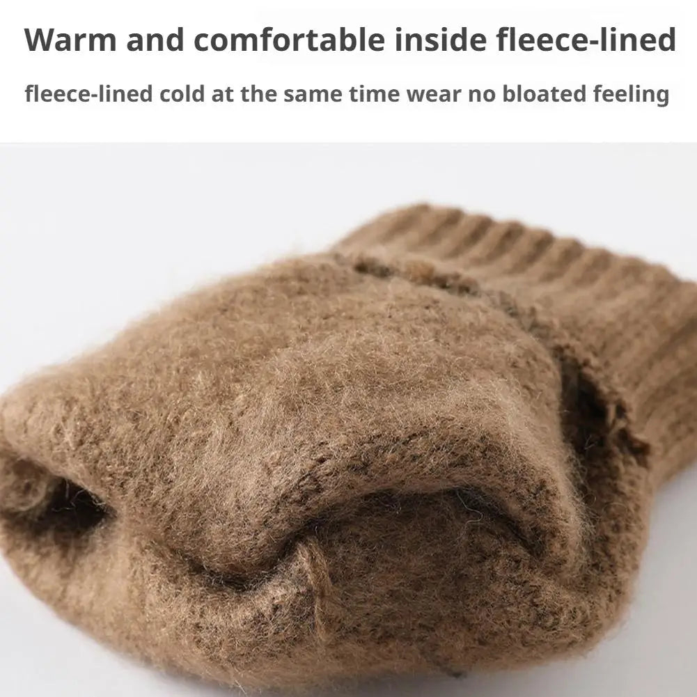 Premium Alpaca Wool Touchscreen Gloves – Thick Warm Winter Gloves for Men