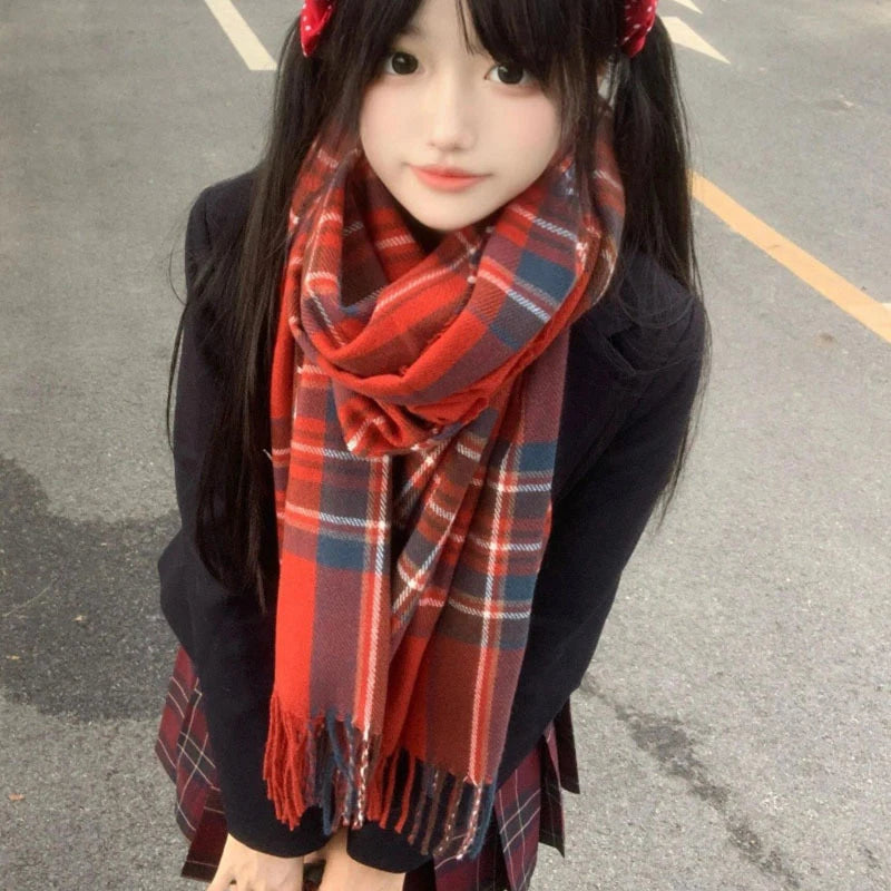 Winter Warm Scarf For Women Fashion Letter Knitted Wool Yarn Neckerchief Muffler Female Shawl Neck Wraps