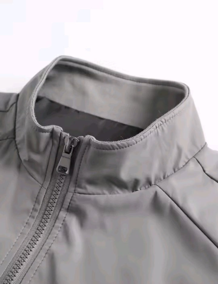 Men’s Lightweight Casual Jacket – Stand Collar Outdoor Sport Zip-Up Coat for Spring & Autumn