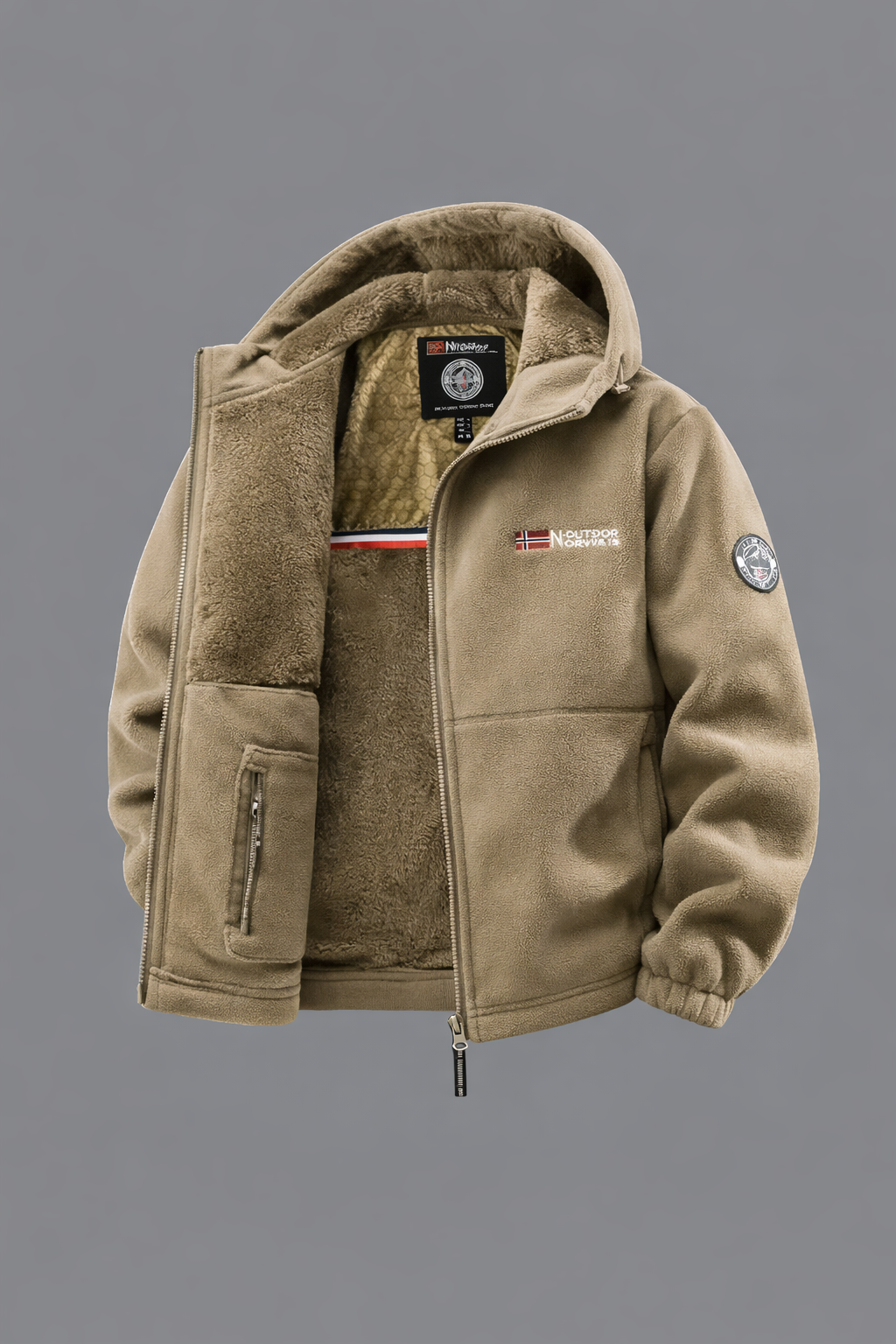 Men’s Winter Fleece Jacket – Thick Warm Hooded Coat for Outdoor, Travel & Everyday Wear