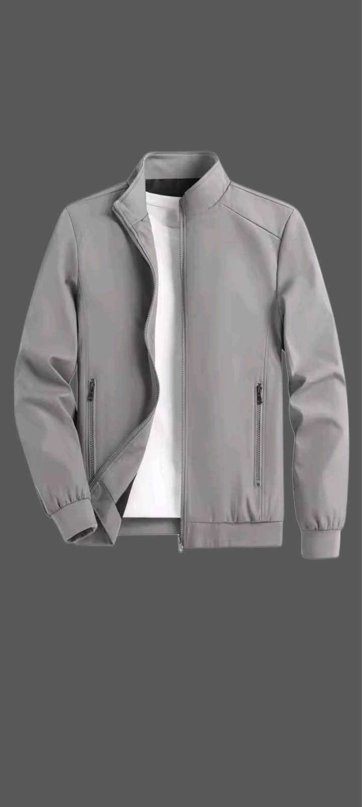 Men’s Lightweight Casual Jacket – Stand Collar Outdoor Sport Zip-Up Coat for Spring & Autumn