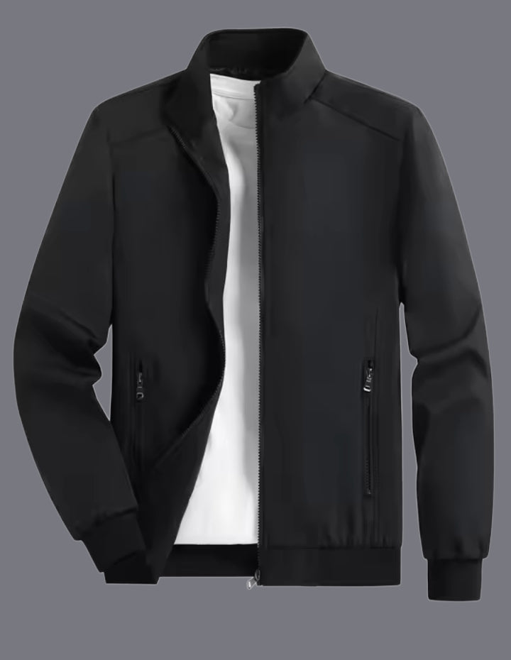 Men’s Lightweight Casual Jacket – Stand Collar Outdoor Sport Zip-Up Coat for Spring & Autumn