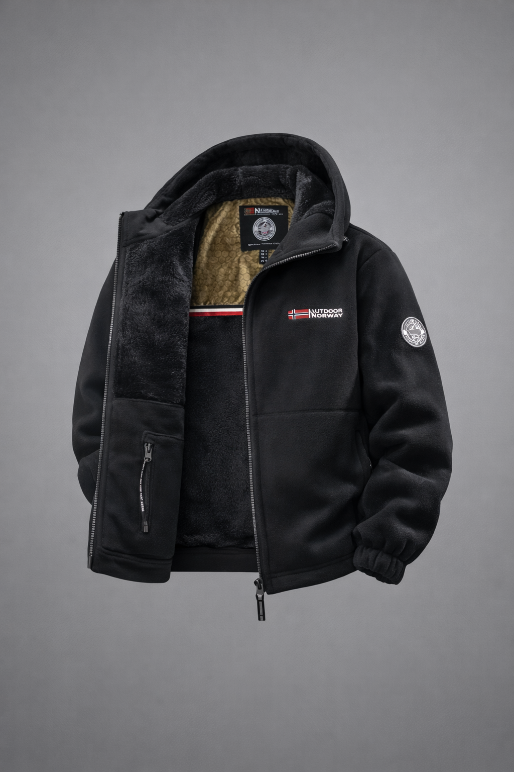 Men’s Winter Fleece Jacket – Thick Warm Hooded Coat for Outdoor, Travel & Everyday Wear